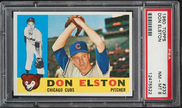 1960 Topps BB Card #233 Don Elston Chicago Cubs PSA 8 NM-MT (MGD2)