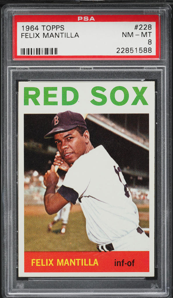 1964 Topps BB Card #228 Felix Mantilla Boston Red Sox PSA 8 NM-MT (MGD2)