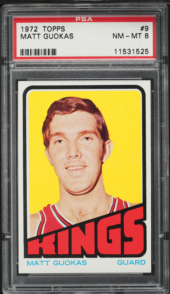 1972 Topps BkB Card # 9 Matt Guokas Kansas City Kings PSA 8 NM-MT (MGD2)