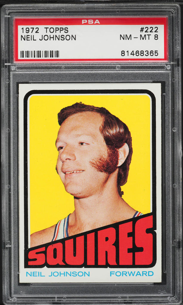 1972 Topps BkB Card #222 Neil Johnson Virginia Squires PSA 8 NM-MT (MGD2)