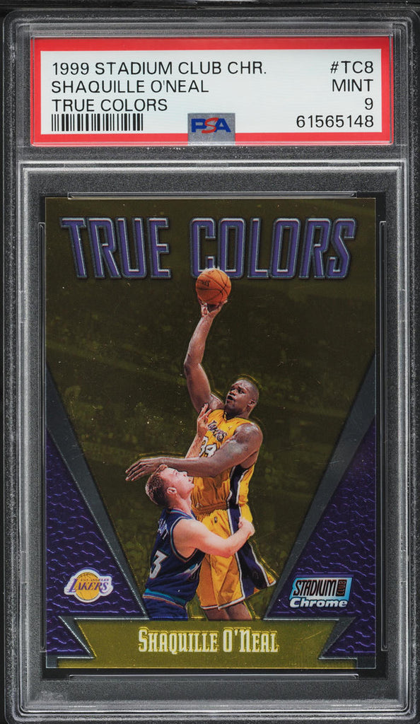 1999 Stadium Club Chrome BkB Card #TC8 True Colors Shaquille O'Neal PSA 9 MINT (MGD2)
