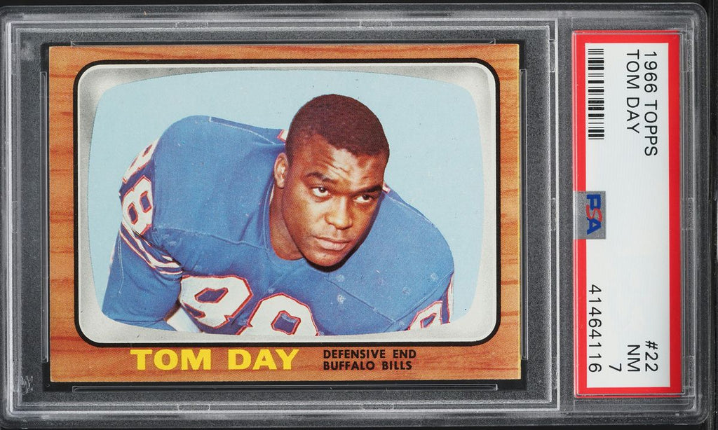 1966 Topps FB Card # 22 Tom Day Buffalo Bills PSA 7 NRMT (MGD2)