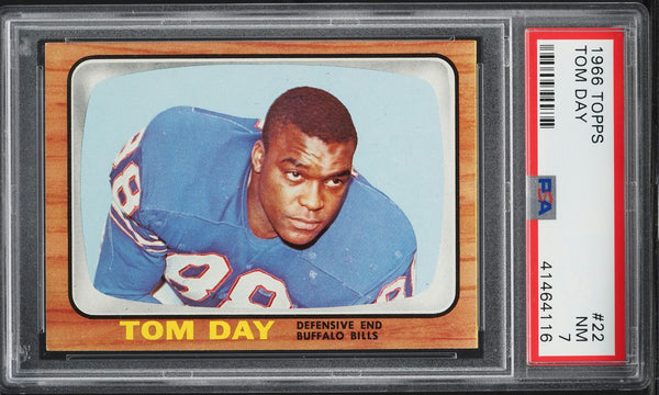 1966 Topps FB Card # 22 Tom Day Buffalo Bills PSA 7 NRMT (MGD2)