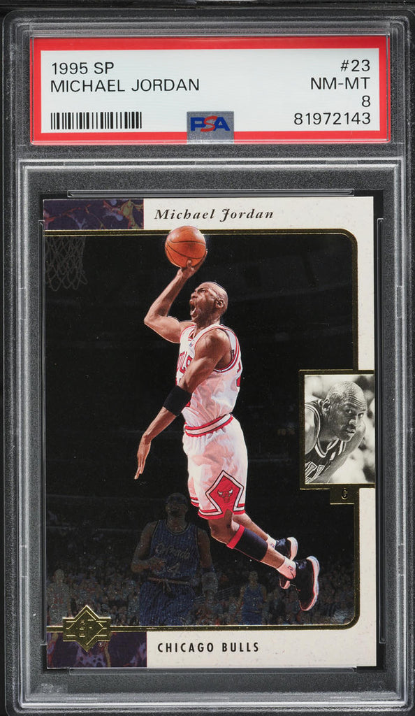 1995 SP BkB Card # 23 Michael Jordan Chicago Bulls HOF PSA 8 NM-MT (MGD2)