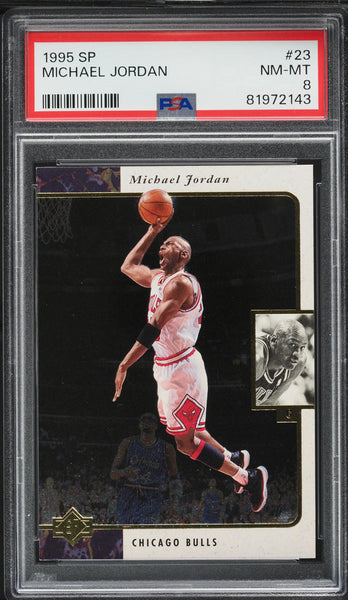 1995 SP BkB Card # 23 Michael Jordan Chicago Bulls HOF PSA 8 NM-MT (MGD2)