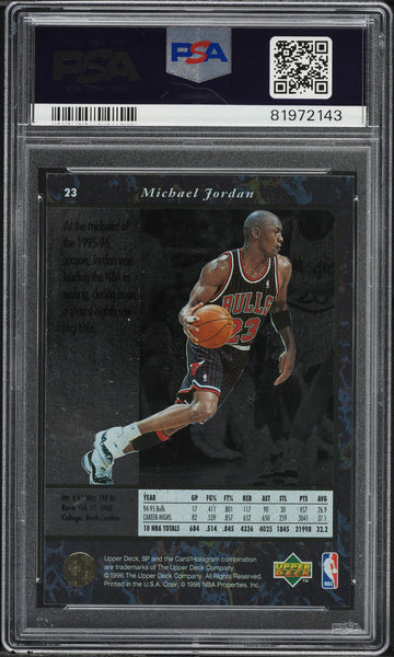 1995 SP BkB Card # 23 Michael Jordan Chicago Bulls HOF PSA 8 NM-MT (MGD2)