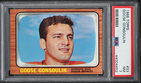 1966 Topps FB Card # 33 Goose Gonsoulin Denver Broncos HOF PSA 7 NRMT (MGD2)
