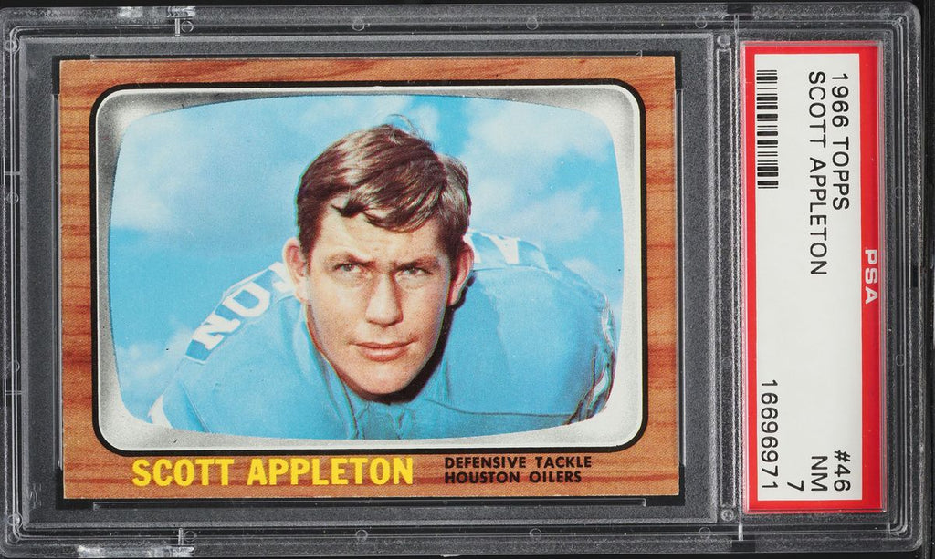 1966 Topps FB Card # 46 Scott Appleton Houston Oilers PSA 7 NRMT (MGD2)