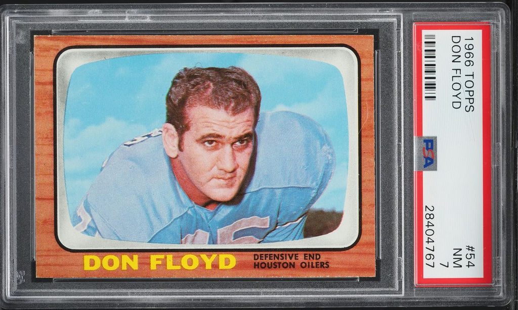 1966 Topps FB Card # 54 Don Floyd Houston Oilers PSA 7 NRMT (MGD2)