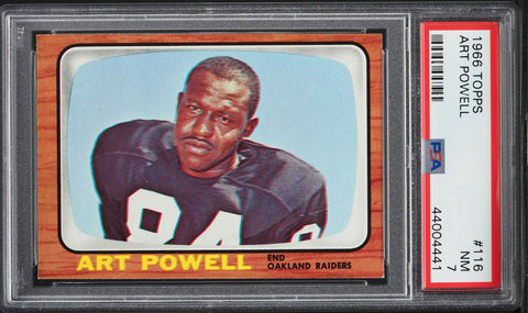 1966 Topps FB Card #116 Art Powell Oakland Raiders PSA 7 NRMT (MGD2)