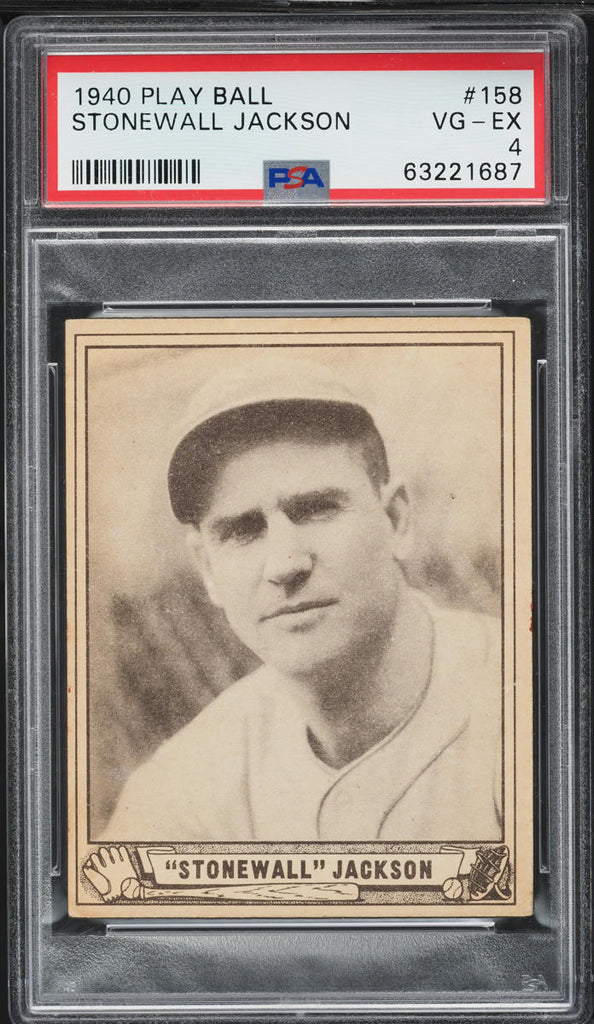 1940 Play Ball BB Card #158 Stonewall Jackson New York Giants HOF PSA 4 VGEX (MGD2)