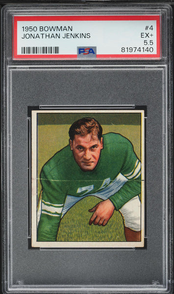 1950 Bowman FB Card # 4 Jonathan Jenkins Baltimore Colts PSA 5.5 EX+ (MGD2)