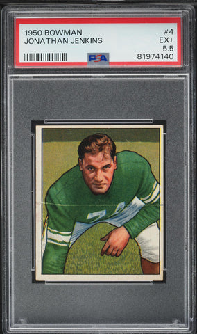 1950 Bowman FB Card # 4 Jonathan Jenkins Baltimore Colts PSA 5.5 EX+ (MGD2)