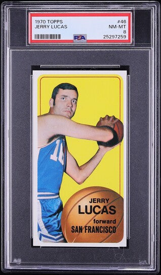 1970 Topps BkB Card # 46 Jerry Lucas San Francisco Warriors HOF PSA 8 NM-MT (MGD2)