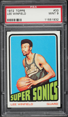 1972 Topps BkB Card # 33 Lee Winfield Seattle Supersonics PSA 9 MINT (MGD2)