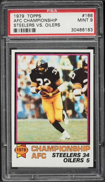 1979 Topps FB Card #166 Steelers Vs Oilers 1978 AFC Championship PSA 9 MINT (MGD2)