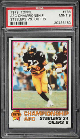 1979 Topps FB Card #166 Steelers Vs Oilers 1978 AFC Championship PSA 9 MINT (MGD2)