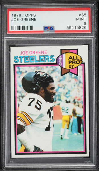 1979 Topps FB Card # 65 Joe Greene Pittsburgh Steelers HOF PSA 9 MINT (MGD2)