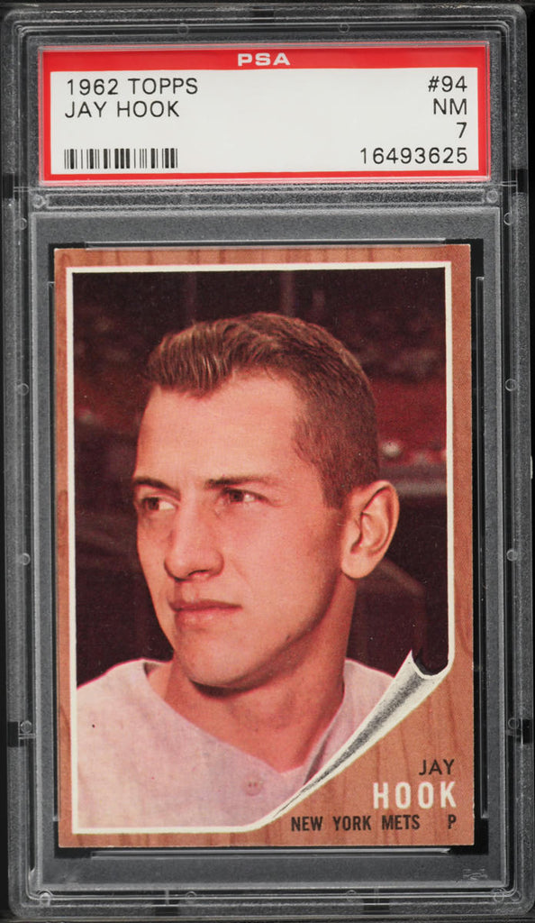 1962 Topps BB Card # 94 Jay Hook New York Mets PSA 7 NRMT (MGD2)
