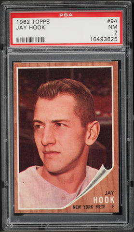 1962 Topps BB Card # 94 Jay Hook New York Mets PSA 7 NRMT (MGD2)