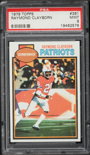 1979 Topps FB Card #361 Raymond Clayborn New England Patriots HOF PSA 9 MINT (MGD2)