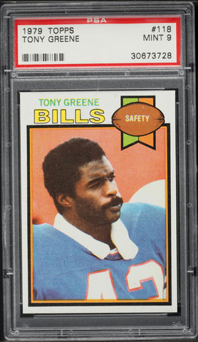 1979 Topps FB Card #118 Tony Greene Buffalo Bills PSA 9 MINT (MGD2)