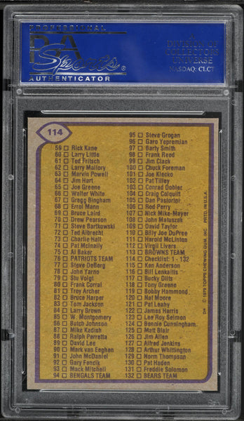1979 Topps FB Card #114 Topps Football Checklist 1-132 PSA 9 MINT (MGD2)