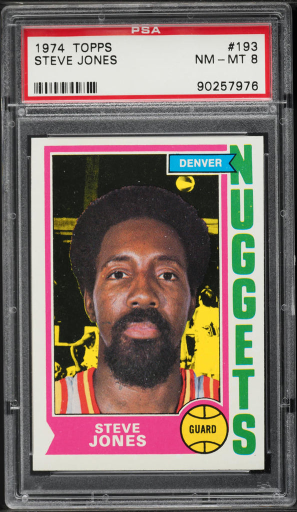 1974 Topps BkB Card #193 Steve Jones Denver Nuggets PSA 8 NM-MT (MGD2)