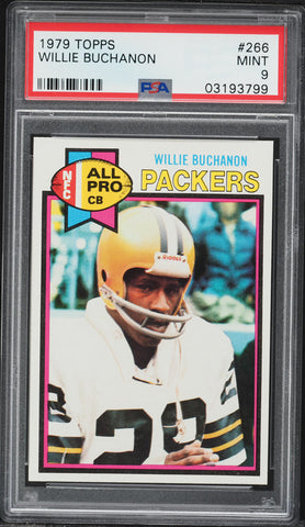 1979 Topps FB Card #266 Willie Buchanon Green Bay Packers HOF ALL-PRO PSA 9 MINT (MGD2)