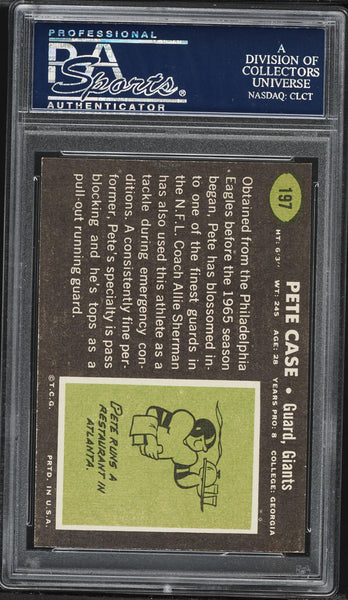 1969 Topps FB Card #197 Pete Case New York Giants PSA 8 NM-MT (MGD2)