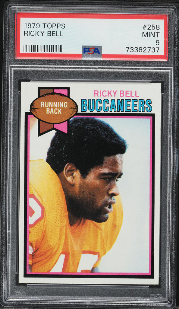1979 Topps FB Card #258 Ricky Bell Tampa Bay Buccaneers HOF ROOKIE RC PSA 9 MINT (MGD2)
