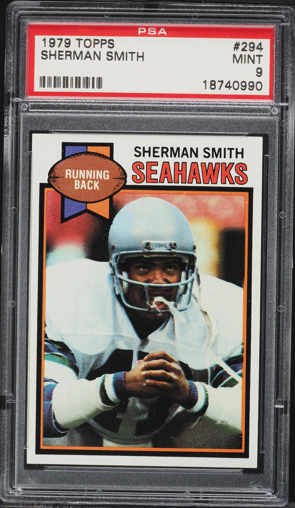 1979 Topps FB Card #294 Sherman Smith Seattle Seahawks PSA 9 MINT (MGD2)