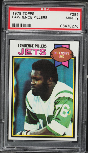 1979 Topps FB Card #287 Lawrence Pillers New York Jets PSA 9 MINT (MGD2)