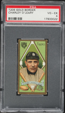 1911 T205 Gold Border Piedmont CHARLEY O'LEARY Detroit Tigers PSA 4 VGEX (MGD2)