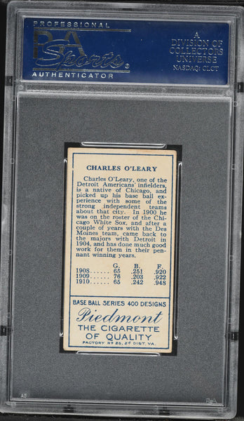 1911 T205 Gold Border Piedmont CHARLEY O'LEARY Detroit Tigers PSA 4 VGEX (MGD2)