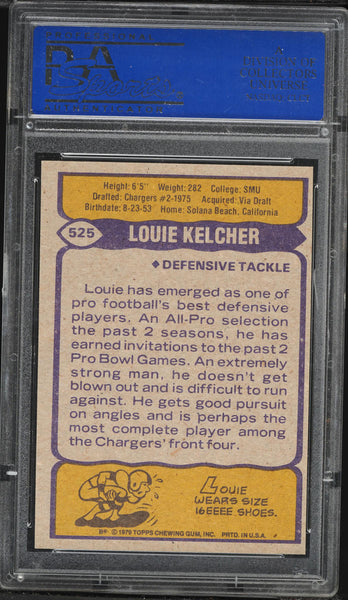 1979 Topps FB Card #525 Louie Kelcher San Diego Chargers HOF ALL-PRO PSA 9 MINT (MGD2)
