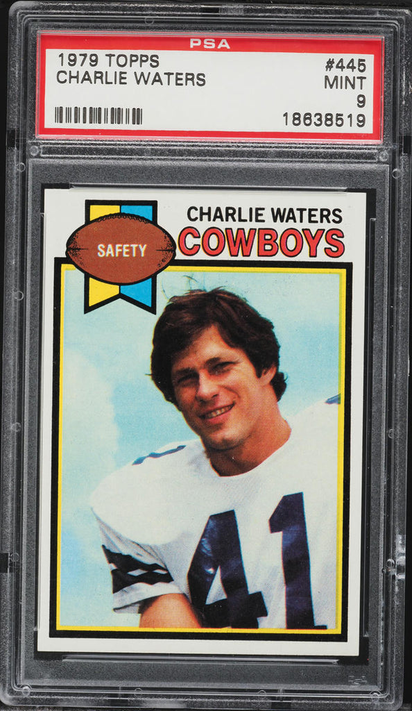 1979 Topps FB Card #445 Charlie Waters Dallas Cowboys PSA 9 MINT (MGD2)