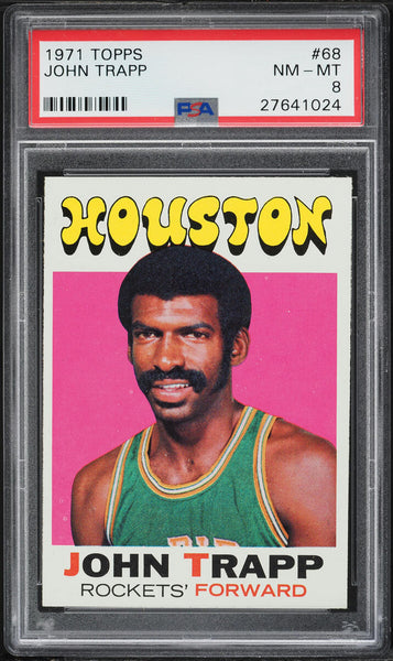 1971 Topps BkB Card # 68 John Trapp Houston Rockets PSA 8 NM-MT (MGD2)