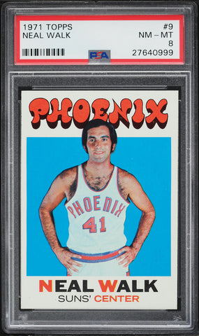 1971 Topps BkB Card # 9 Neal Walk Phoenix Suns PSA 8 NM-MT (MGD2)