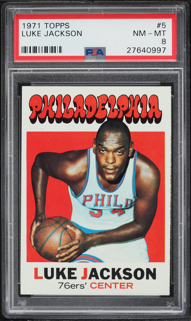 1971 Topps BkB Card # 5 Luke Jackson Philadelphia 76ers PSA 8 NM-MT (MGD2)