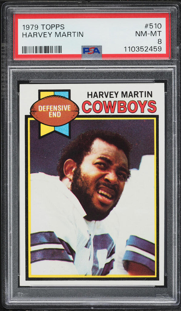 1979 Topps FB Card #510 Harvey Martin Dallas Cowboys PSA 8 NM-MT (MGD2)