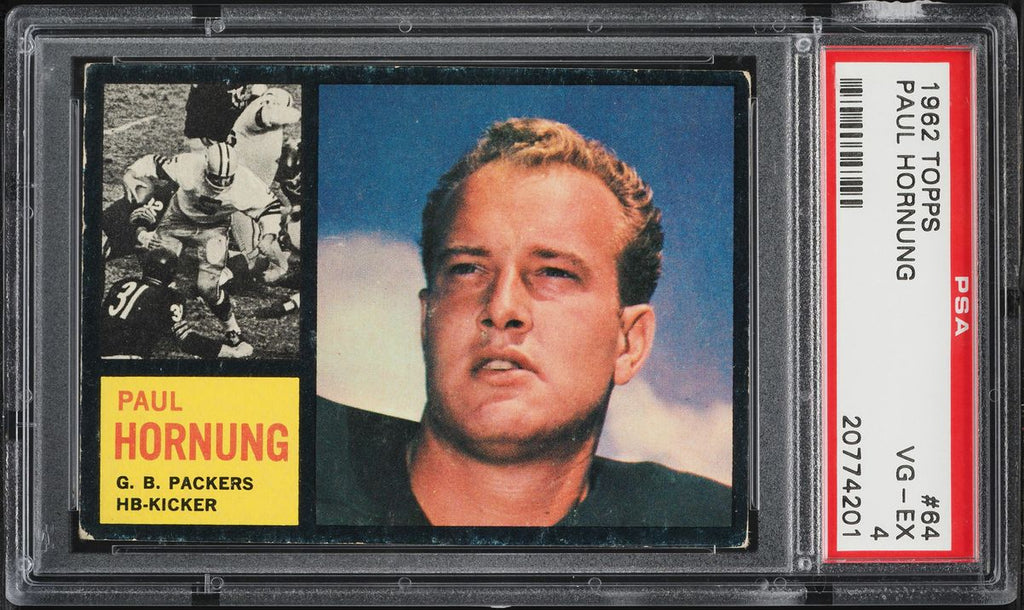 1962 Topps FB Card # 64 Paul Hornung Green Bay Packers HOF SP PSA 4 VGEX (MGD2)