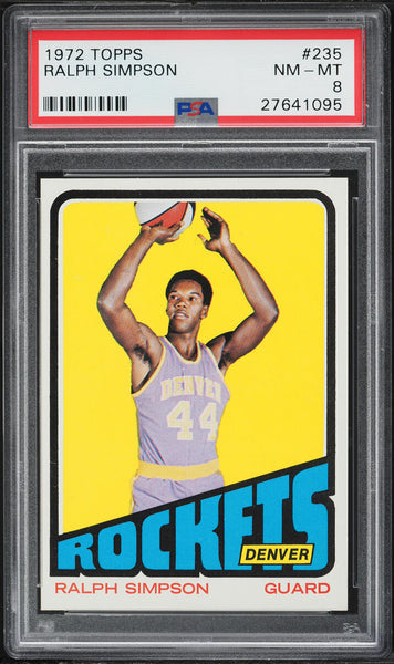 1972 Topps BkB Card #235 Ralph Simpson Denver Rockets PSA 8 NM-MT (MGD2)