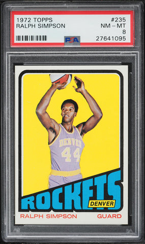 1972 Topps BkB Card #235 Ralph Simpson Denver Rockets PSA 8 NM-MT (MGD2)