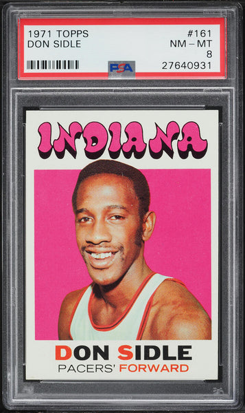1971 Topps BkB Card #161 Don Sidle Indiana Pacers ROOKIE RC PSA 8 NM-MT (MGD2)