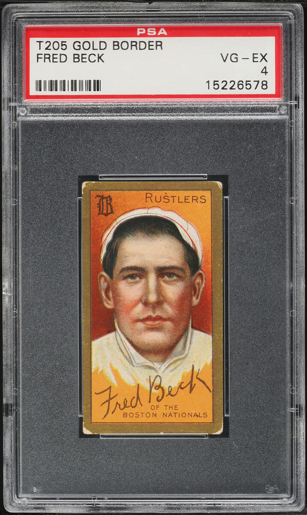 1911 T205 Gold Border Piedmont FRED BECK Boston Rustlers PSA 4 VGEX (MGD2)