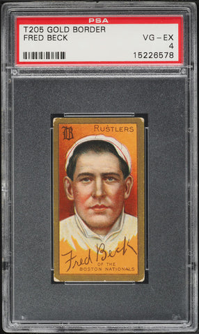 1911 T205 Gold Border Piedmont FRED BECK Boston Rustlers PSA 4 VGEX (MGD2)