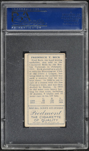 1911 T205 Gold Border Piedmont FRED BECK Boston Rustlers PSA 4 VGEX (MGD2)