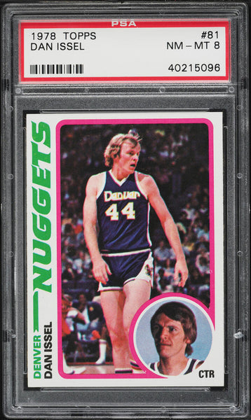 1978 Topps BkB Card # 81 Dan Issel Denver Nuggets HOF PSA 8 NM-MT (MGD2)