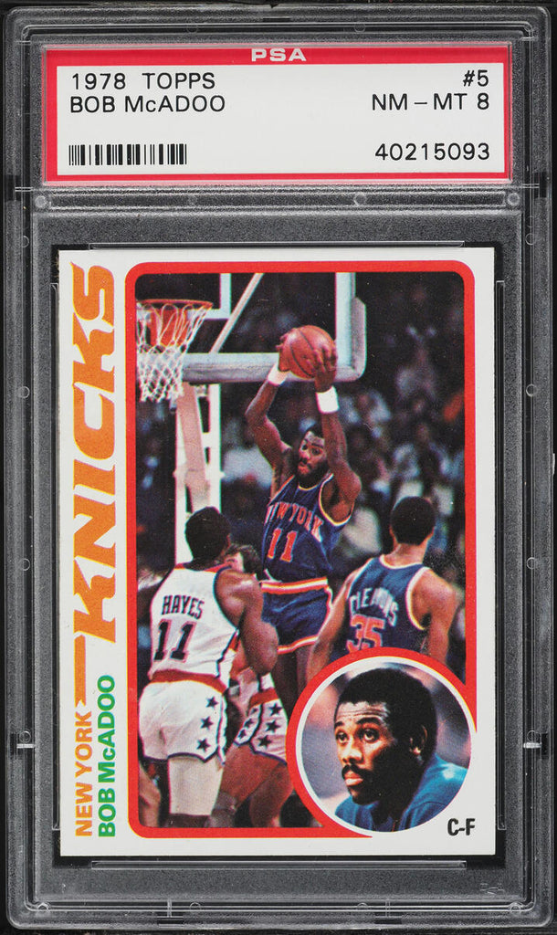 1978 Topps BkB Card # 5 Bob McAdoo New York Knicks HOF PSA 8 NM-MT (MGD2)